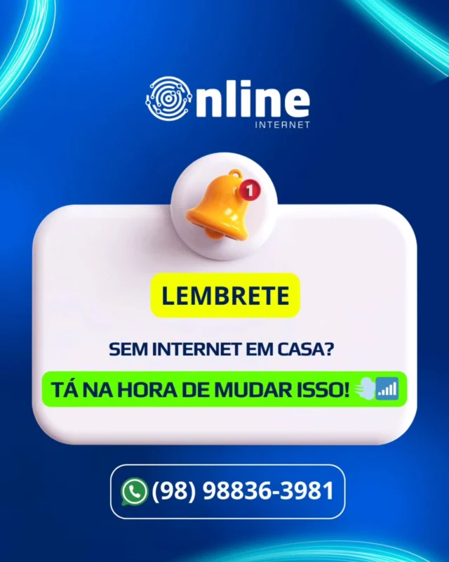 🚨 SEM INTERNET EM CASA?
Tá na hora de mudar isso! 💨📶

Planos rápidos, estáveis e que cabem no bolso!
Chama no WhatsApp e instalação hoje mesmo 📲✅

#InternetBoa #WiFiSemTravar #vempragente